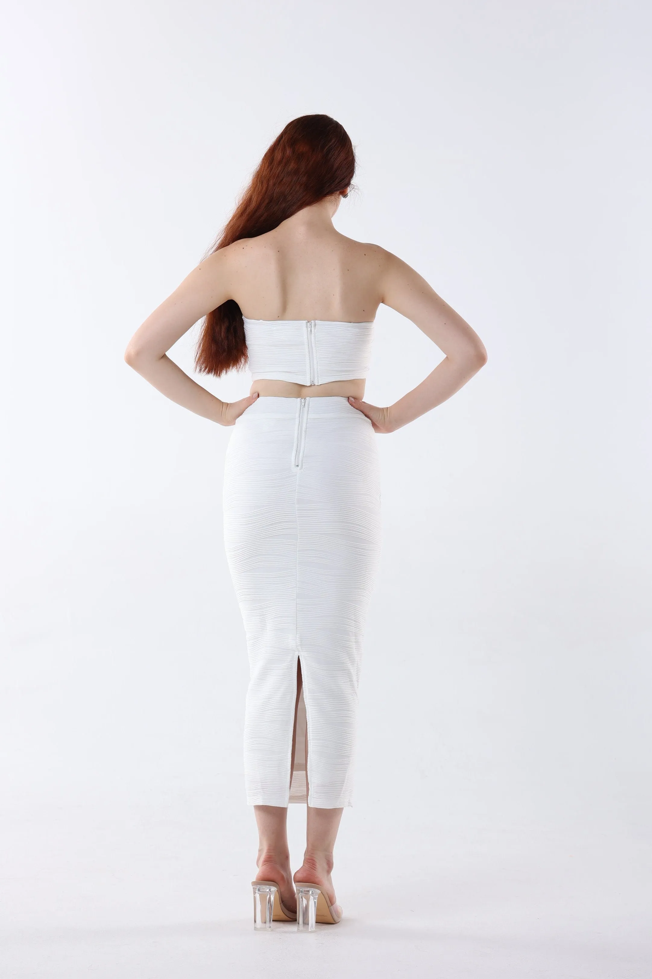Crop Top Midi Skirt Set